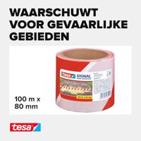 Waarschuwingslint tesa 100mx80mm rood wit | 4 stuks - thumbnail