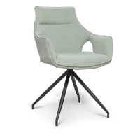 Armstoel Candice - Combi stof/PU Lichtgroen - thumbnail
