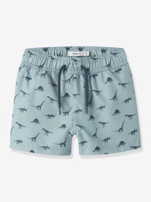 Ruime zwemshort voor jongens met dinosaurusprint van NAME IT lichtblauw
