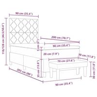 Boxspring bed met matras Donkerblauw 90 x 200 cm Fluweel - thumbnail