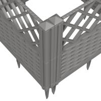 Plantenbak met pinnen 363,5x43,5x43,5 cm polypropeen lichtgrijs - thumbnail