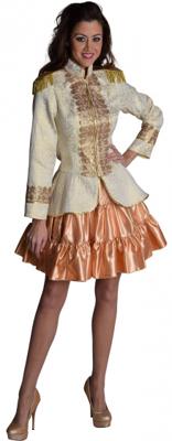 Volangen stroken rok goud