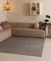 Tapeso Vierkant vloerkleed Lush - grijs - 100x100 cm - thumbnail