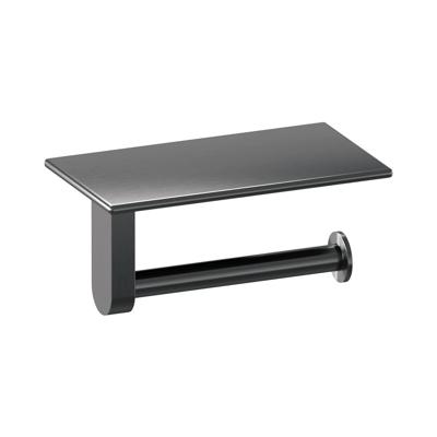 Brauer Toiletrolhouder Met Planchet - Gunmetal Geborsteld Pvd