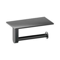 Brauer Toiletrolhouder Met Planchet - Gunmetal Geborsteld Pvd - thumbnail