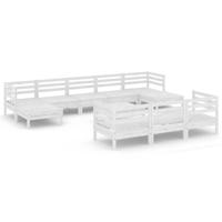 11-delige Loungeset massief grenenhout wit - thumbnail