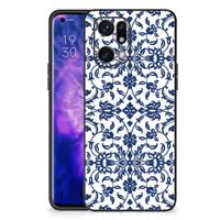 OPPO Find X5 Pro Bloemen Hoesje Flower Blue - thumbnail
