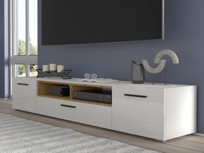 Tv-meubel ANITA 3 deuren 2 vakken wit/artisan eik