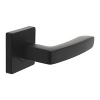 Intersteel Gatdeel rechts deurkruk Minos op vierkant rozet - mat zwart - thumbnail
