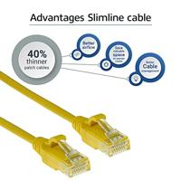 ACT DC9807 LSZH U/UTP CAT6 Datacenter Slimline Patchkabel Snagless | RJ45 Connectoren | Geel | 7 meter - thumbnail