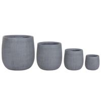 Plantenbakkenset Home ESPRIT Donker grijs Vezel Magnesium 50 x 50 x 54 cm (4 Stuks) - thumbnail