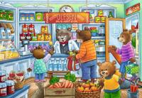 Ravensburger puzzel 2x12 stukjes Market and Supermarket Scene - thumbnail