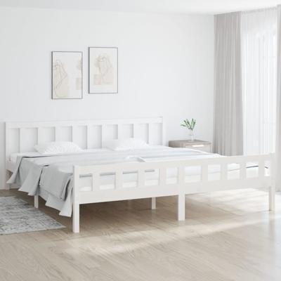 Bedframe massief hout wit 160x200 cm