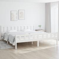 Bedframe massief hout wit 160x200 cm - thumbnail