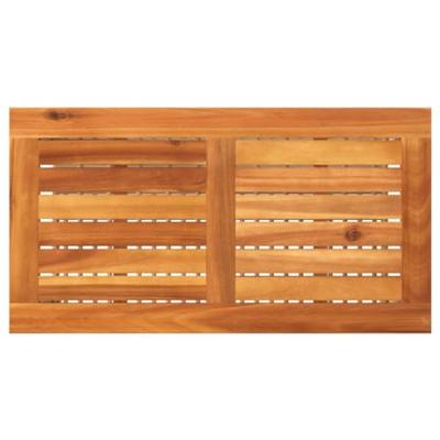 Tuintafel 70x38x42 cm poly rattan en acaciahout beige - thumbnail
