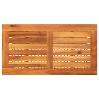 Tuintafel 70x38x42 cm poly rattan en acaciahout beige - thumbnail