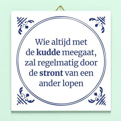 Tegeltje Wie met de kudde meegaat