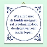 Tegeltje Wie met de kudde meegaat - thumbnail