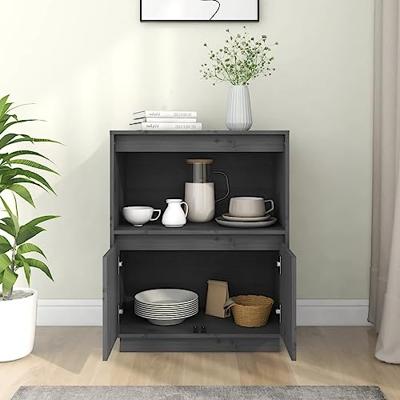 Dressoir 60x34x75 cm massief grenenhout grijs