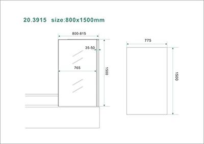 Vaste Badwand Wiesbaden 80x150 cm 6mm NANO Coating