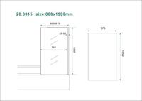 Tela badwand vast 800 x 1500 x 6 mm nano helder glas/chroom - thumbnail
