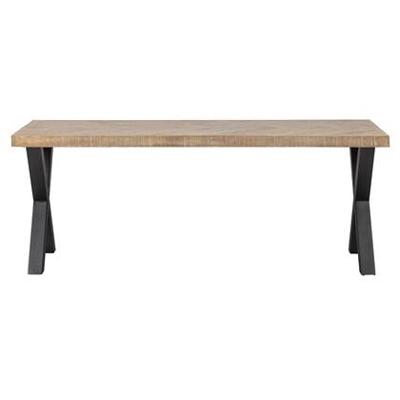 WOOOD Eettafel 'Tablo' Mangohout Visgraat, met X-poot, 180 x 90cm WOOOD Eettafel 'Tablo' Mangohout Visgraat, met X-poot, 180 x 90cm