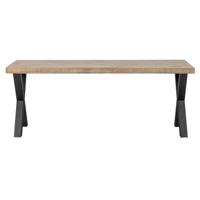 WOOOD Eettafel 'Tablo' Mangohout Visgraat, met X-poot, 180 x 90cm - thumbnail