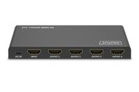 Digitus DS-55337 1 + 4 poorten HDMI-splitter LED-weergave, Met status-LEDs, Met metalen behuizing, Individueel schakelbaar, Ultra HD-geschikt 3840 x 2160 Pixel - thumbnail
