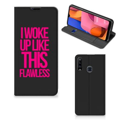 Samsung Galaxy A20s Hoesje met tekst Woke Up - Origineel Cadeau Zelf Maken