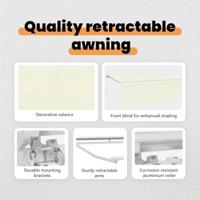 VidaXL Inklapbaar zonnescherm crème 400 x 200 cm - thumbnail