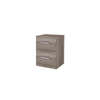 Basic-Line Start 46 Badkamermeubelset - 50 x 46 cm - Met Grepen - 2 Lades - Wastafelblad - Scotch Oak