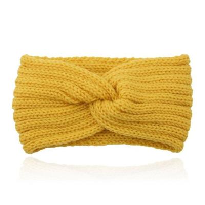LGT JWLS Gebreide Hoofdband met Kruisknoop - Houdt Oren Warm - Geel