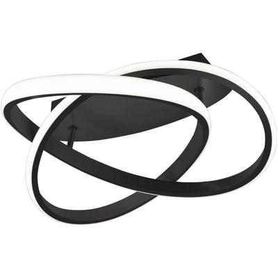 LED Plafondlamp 18W Dimbaar Warm Wit 3000K - Rond Mat Zwart Metaal