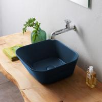 Waskom By Goof Mees Design Opbouw Wastafel Vierkant 42x42 cm Mat Blauw By Goof - thumbnail