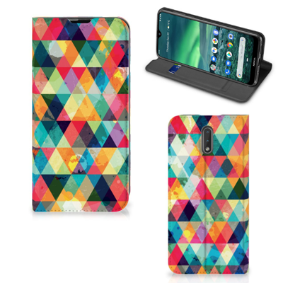 Nokia 2.3 Hoesje met Magneet Geruit Nokia 2.3 Hoesje met Magneet Geruit