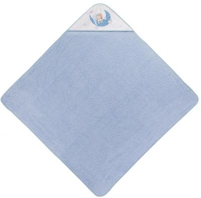 Interbaby badcape slapende beer 100 x 100 cm katoen