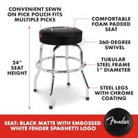 Fender Spaghetti Logo Pick Pouch Barstool 24" Black/Chrome gitaarkruk (61 cm) - thumbnail