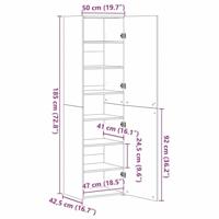 Hoge kast 2 pcs Zwart Eiken 50 x 42,5 x 185 cm - thumbnail