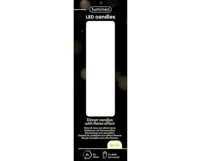 Lumineo leddinerkaars d2h14cm 2st creme