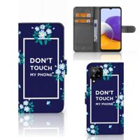 Samsung Galaxy A22 4G | M22 Portemonnee Hoesje Flowers Blue DTMP - thumbnail