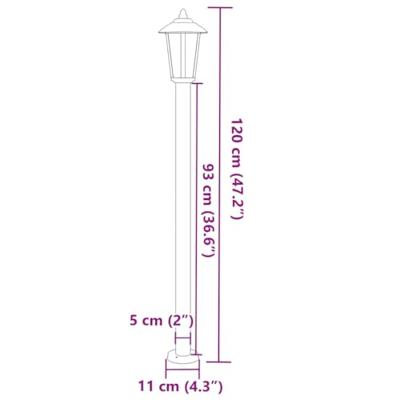 VidaXL Vloerlamp voor buiten 120 cm roestvrijstaal zwart