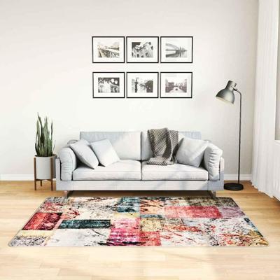Vloerkleed wasbaar anti-slip patchwork 120x180 cm meerkleurig