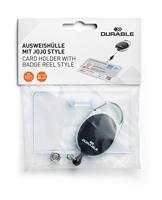Durable flexibele kaarthouder met afrolmechanisme style, zwart - thumbnail