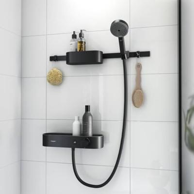 Hansgrohe Bundelset Handdouche WallStoris Thermostaat Glijstang en Opbergset Mat Zwart - thumbnail