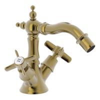 Bidetmengkraan Tres Clasic 2 Kruisgreep Klassiek Verouderd Messing Tres - thumbnail