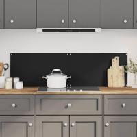 VidaXL Spatschermen keuken 2 st 70x60 cm gehard glas zwart - thumbnail