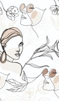 Novamur Kylie Fotobehang fineline art face - 81610 - thumbnail