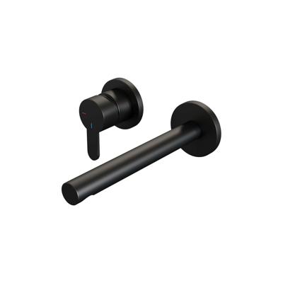Inbouw Wastafelmengkraan Brauer Black Edition Coldstart Rechte Uitloop Korte Platte Hendel Links Mat Zwart Met Rozetten