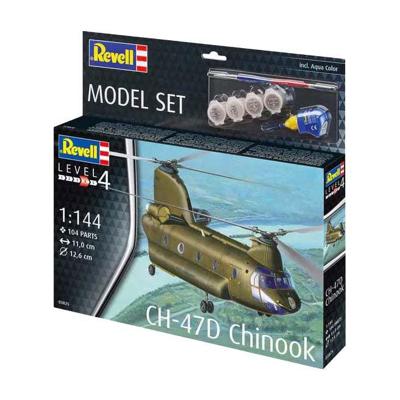Revell modelbouwpakket - ch-47d chinook 1:144 - 104dlg. - incl. basiskleuren verf