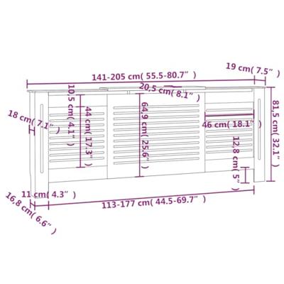 VidaXL Radiatorombouw 205 cm mdf - thumbnail